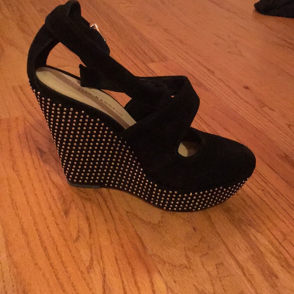 Loeffler Randall gold studded heels